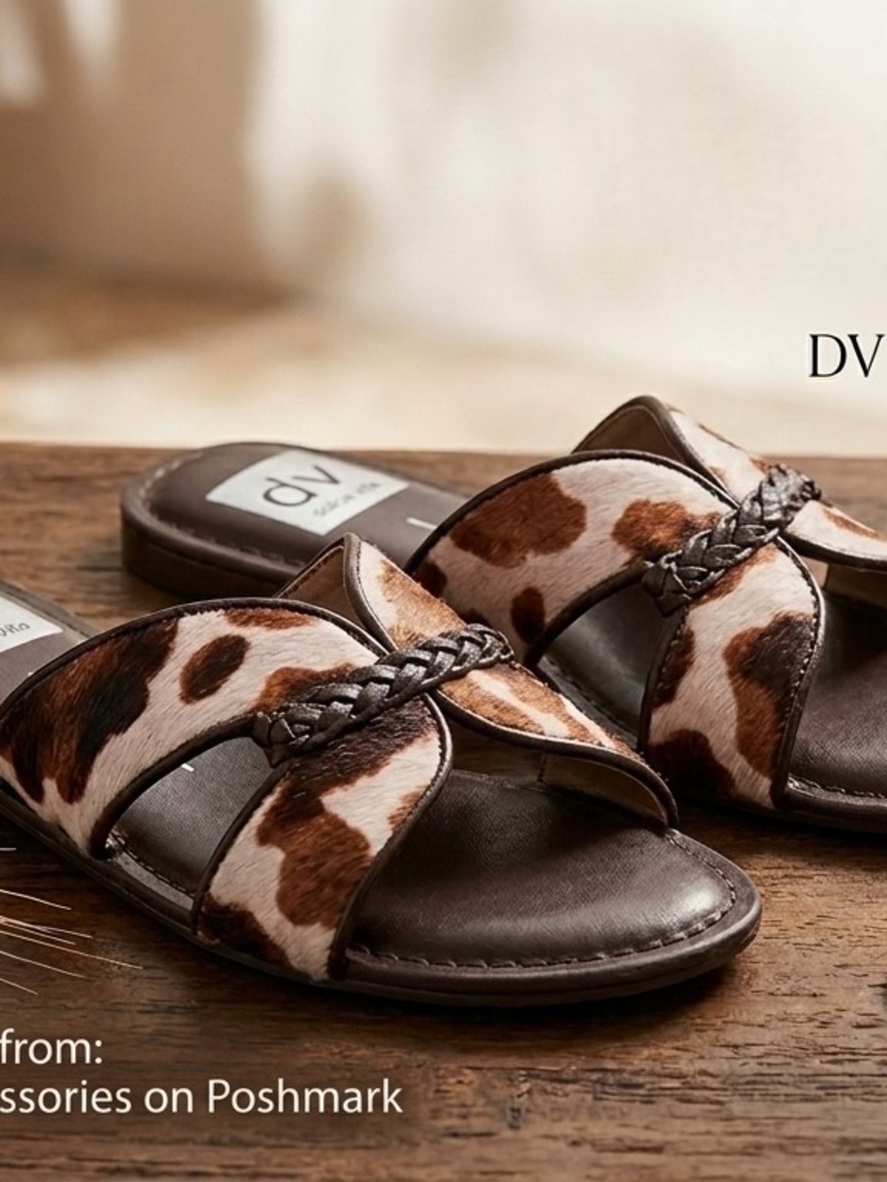 DV by Dolce Vita Women's Geeya Cowhide Slide Sandals Size 6 - Picture 2 of 10